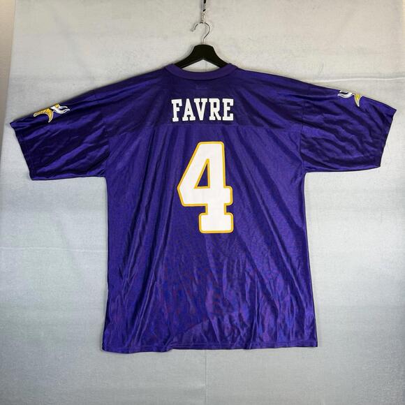 NFL Team Apparel Minnesota Vikings Brett Favre Jersey Mens XL Purple 4 Vintage - Picture 4 of 8